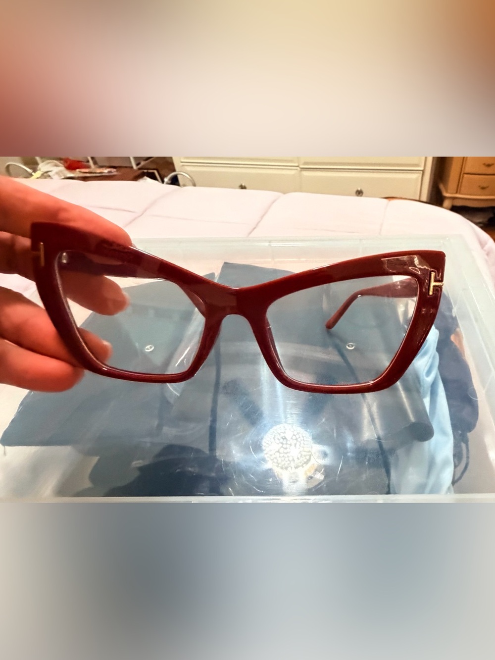 Women's  Dark Red Frame Fashion Eyewear